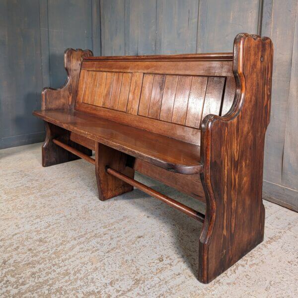 Excellent Shaped Ends Edwardian Baltic Pine Church Pew Bench from Christ Church Henley-on-Thames