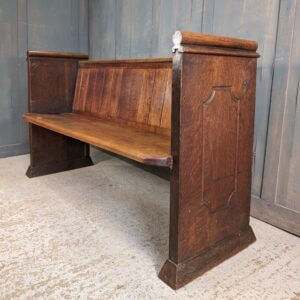 Oak Square Ended Church Pews Benches with Classical Cutaways