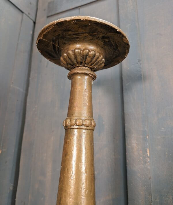 Carved Wood & Gesso Paschal Pricket Candle Stand on Claw Feet