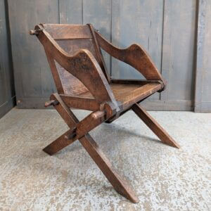Victorian Oak Glastonbury Church Chair from the Chapel of Brede Place Sussex