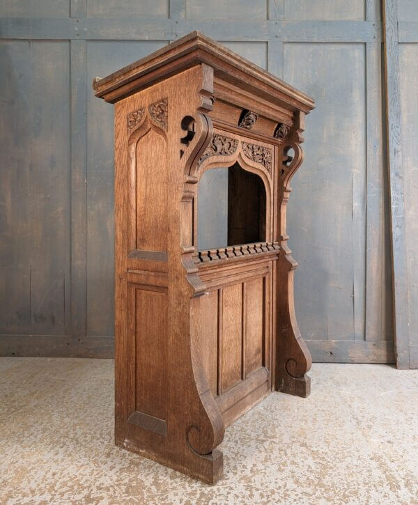 Carved Gothic Oak Victorian Church Lectern Ambo Reading Desk from Portsmouth