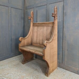 Victorian Gothic Oak Church Celebrants High Chair from Portsmouth