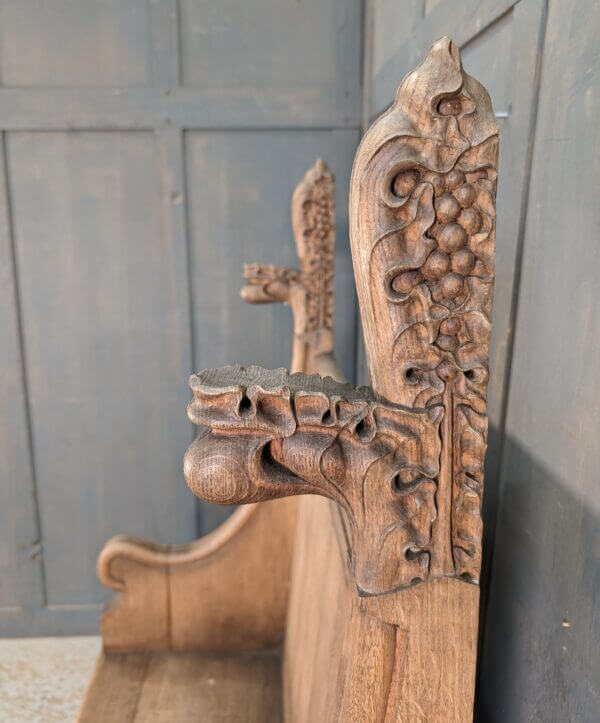 Victorian Gothic Oak Church Celebrants High Chair from Portsmouth