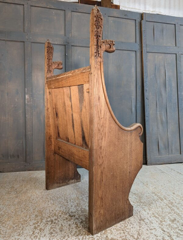 Victorian Gothic Oak Church Celebrants High Chair from Portsmouth