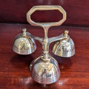 Set of Three Solid Brass Sanctus Altar Liturgical Bells in Simple Classic Style