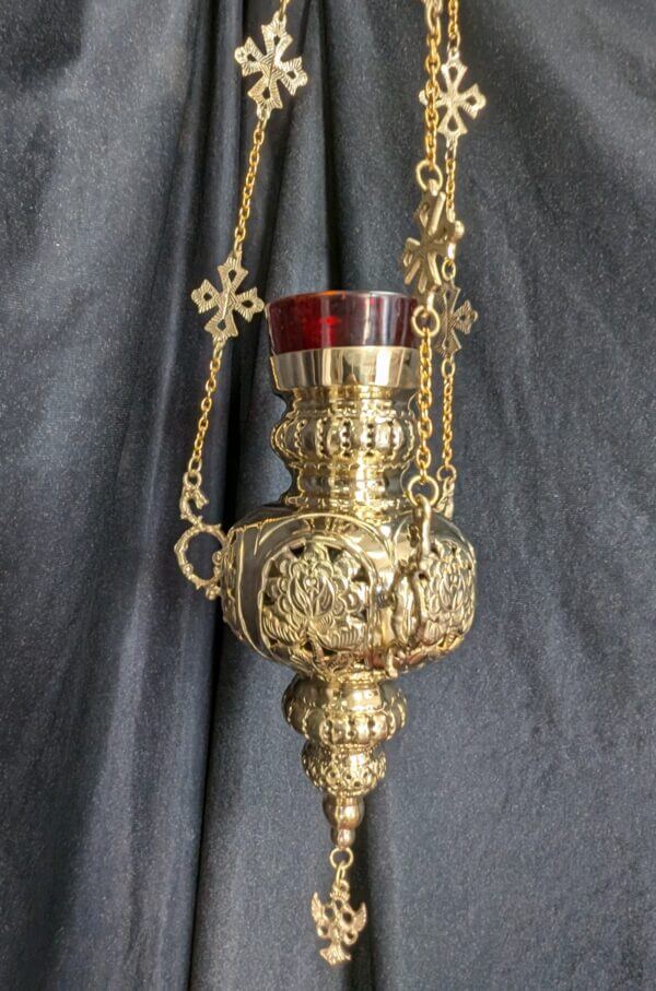 Larger Than Average Ornate 'Holy Rose' Vigil Sanctuary Lamp