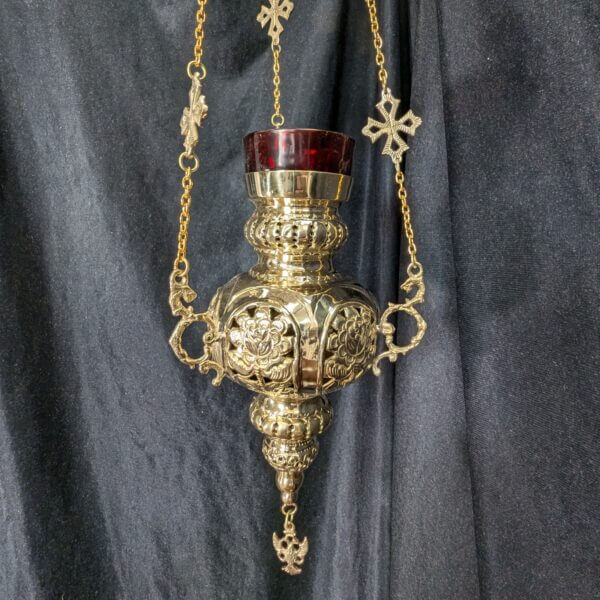 Larger Than Average Ornate 'Holy Rose' Vigil Sanctuary Lamp