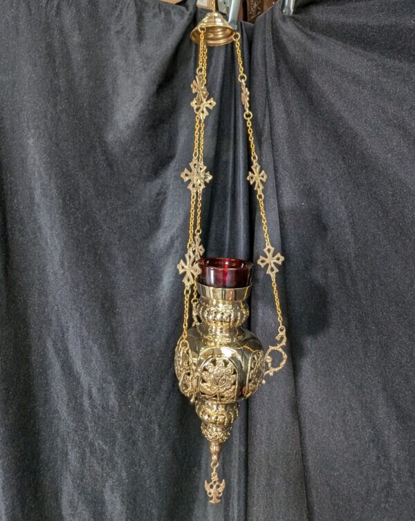 Larger Than Average Ornate 'Holy Rose' Vigil Sanctuary Lamp