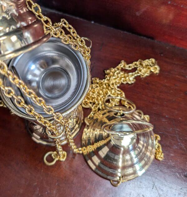 Small to Medium Size Decorative Brass Thurible Censer Incense Burner