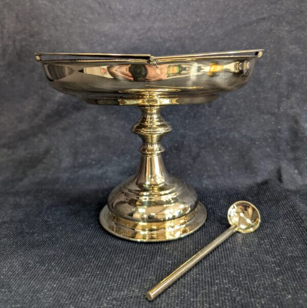 Extra Large Tall Brass Classical Styled Incense Boat