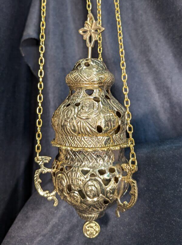 Heavy Ancient Coptic Style Holy Family Censer Thurible Incense Burner