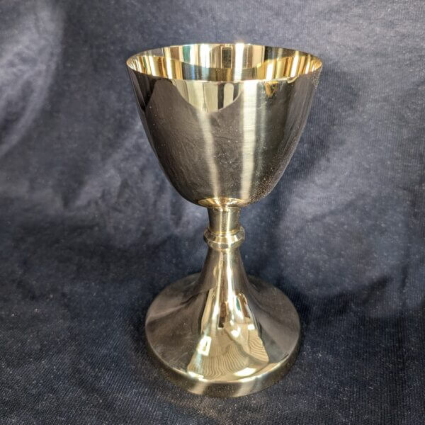 Large Gilt Brass Chalice Simple and Elegant Design