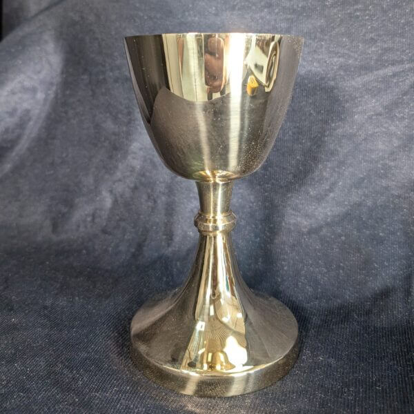 Large Gilt Brass Chalice Simple and Elegant Design