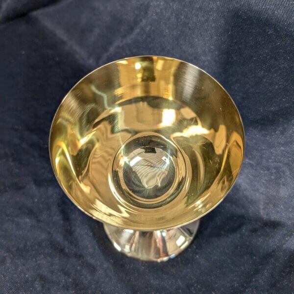 Large Gilt Brass Chalice Simple and Elegant Design