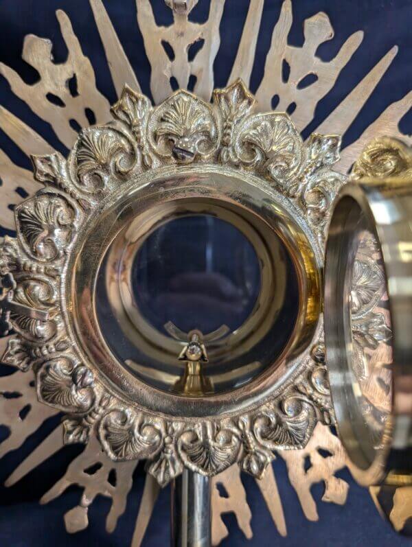 Large Spectacular Bejewelled Gilt Brass Monstrance