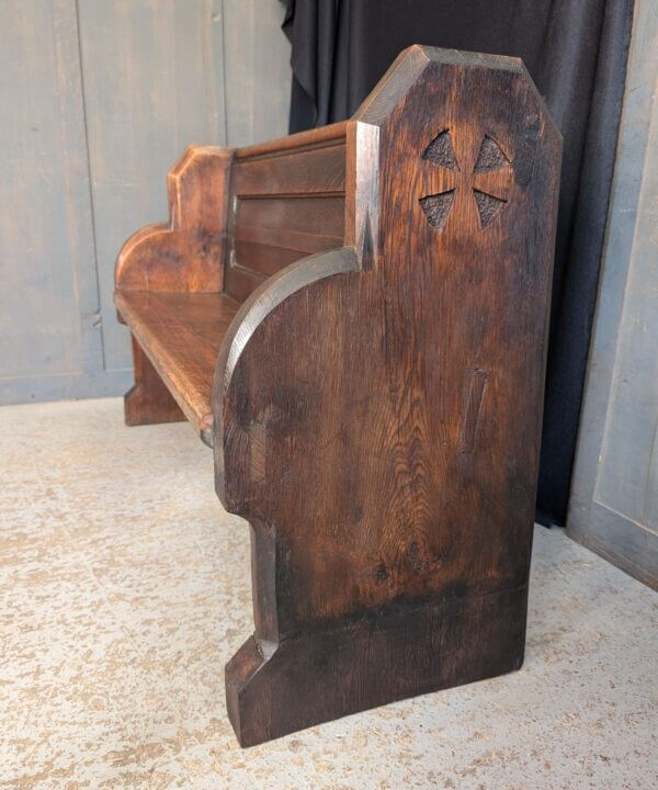 Extra Heavy Victorian Cross Ended Solid Oak Church Chapel Pews from St Philip's Kelsall