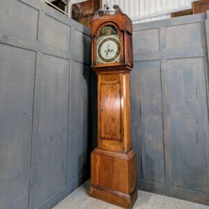 Handsome Georgian Antique Longcase Inlaid Mahogany Grandfather 8 Day Clock from Shaftsbury Intermittently Working