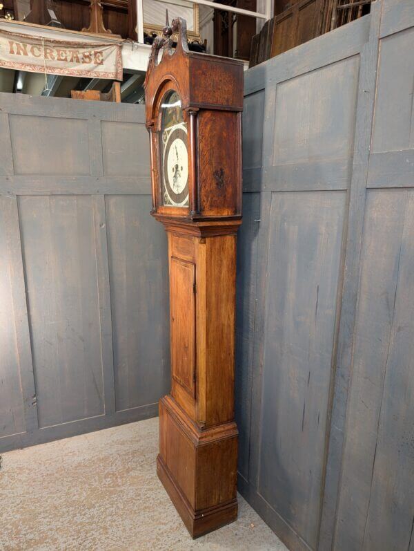 Handsome Georgian Antique Longcase Inlaid Mahogany Grandfather 8 Day Clock from Shaftsbury Intermittently Working