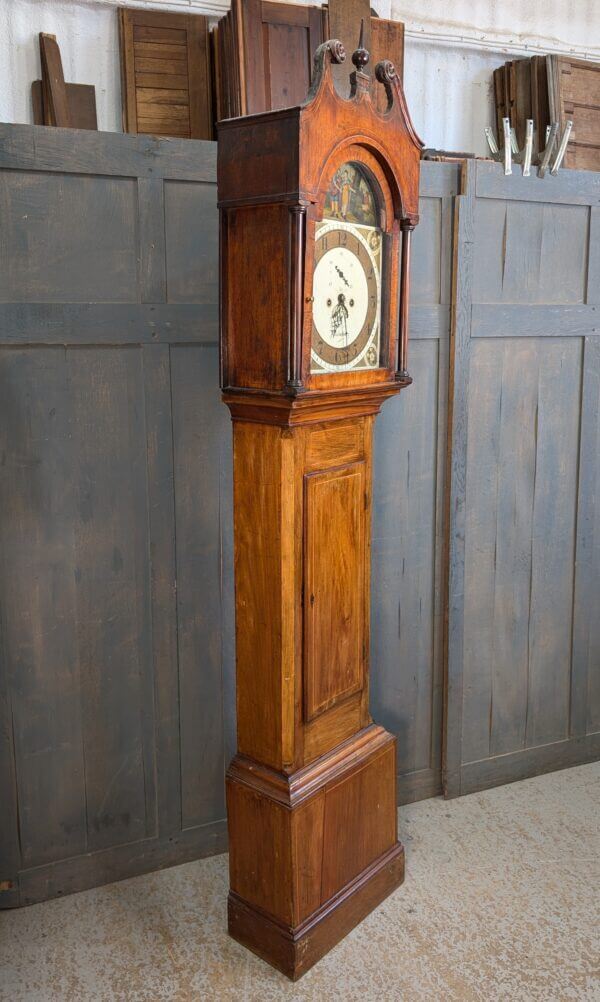 Handsome Georgian Antique Longcase Inlaid Mahogany Grandfather 8 Day Clock from Shaftsbury Intermittently Working