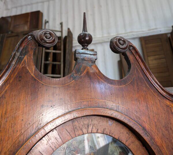 Handsome Georgian Antique Longcase Inlaid Mahogany Grandfather 8 Day Clock from Shaftsbury Intermittently Working