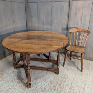 Excellent Colour 18th Century Oak Gateleg Table with Long Drawer