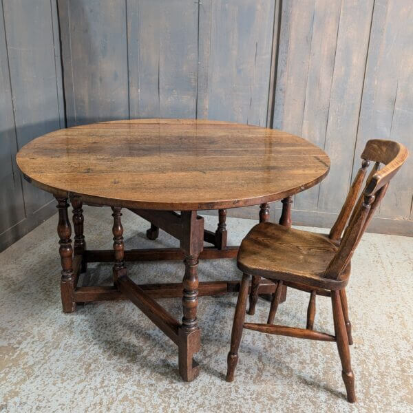 Excellent Colour 18th Century Oak Gateleg Table with Long Drawer