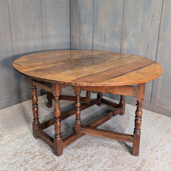 Excellent Colour 18th Century Oak Gateleg Table with Long Drawer