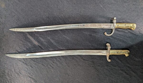 Two Antique Inscribed 19th Century French 'Chassepot' Bayonets