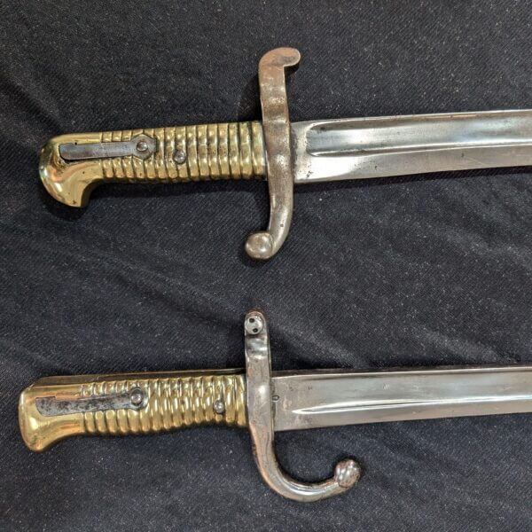 Two Antique Inscribed 19th Century French 'Chassepot' Bayonets