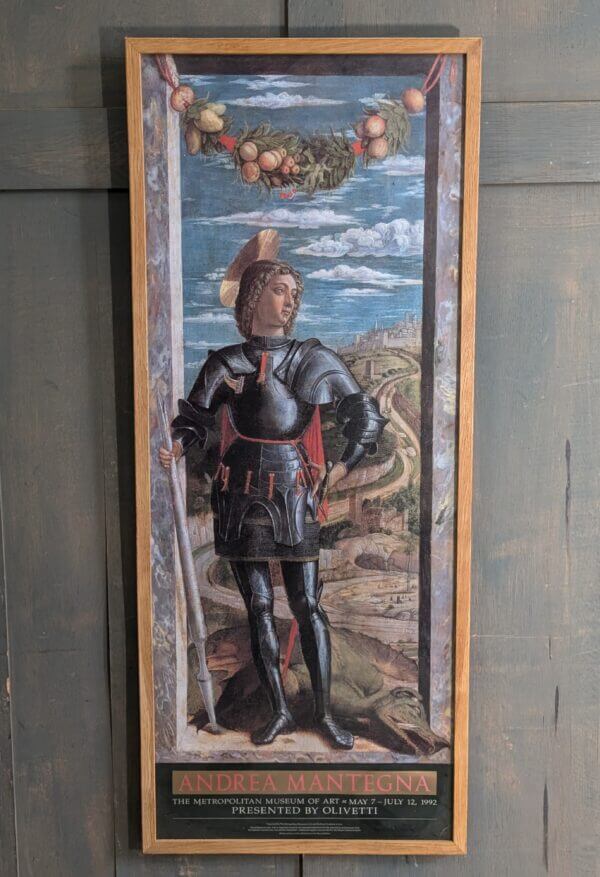 Framed Print of St George by Andrea Mantegna To Advertise A 1992 Exhibition at New York's Met Museum