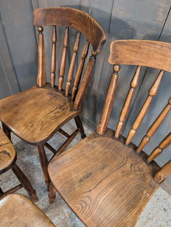 Very Attractive Set of Four Antique Quality Stick Back Kitchen Chairs