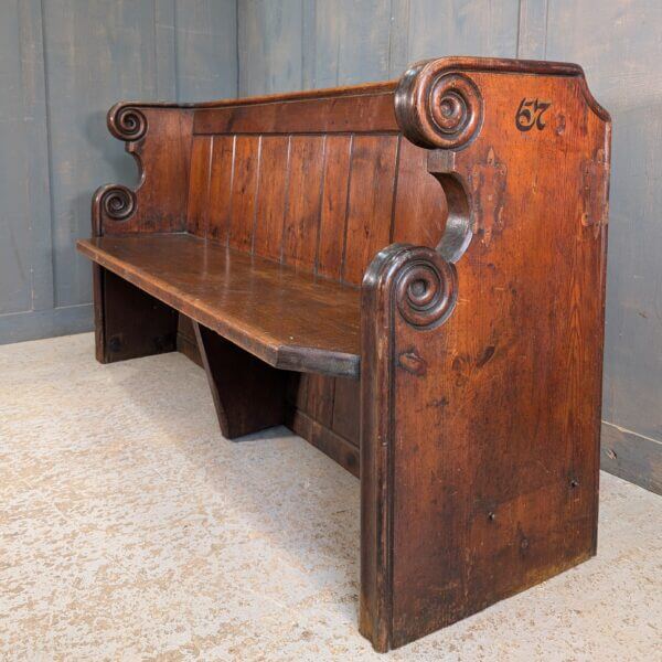 Antique Carved Georgian Pine Pews from St John the Divine Chatham