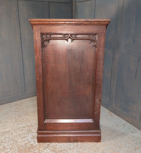 Simple Gothic Oak Ambo Lectern Reading Desk from Ashford with Platform