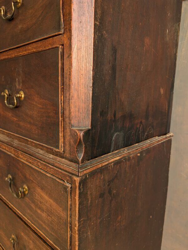 Late 18th Century Georgian Mahogany Tallboy Chest on Chest of Drawers