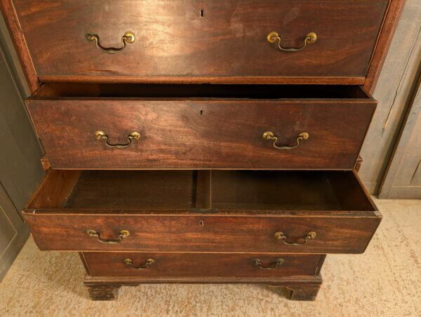 Late 18th Century Georgian Mahogany Tallboy Chest on Chest of Drawers