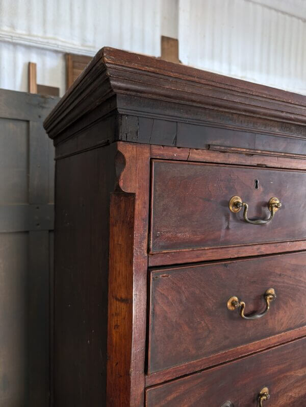 Late 18th Century Georgian Mahogany Tallboy Chest on Chest of Drawers