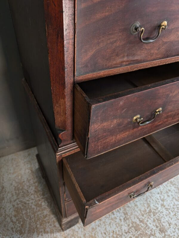 Late 18th Century Georgian Mahogany Tallboy Chest on Chest of Drawers