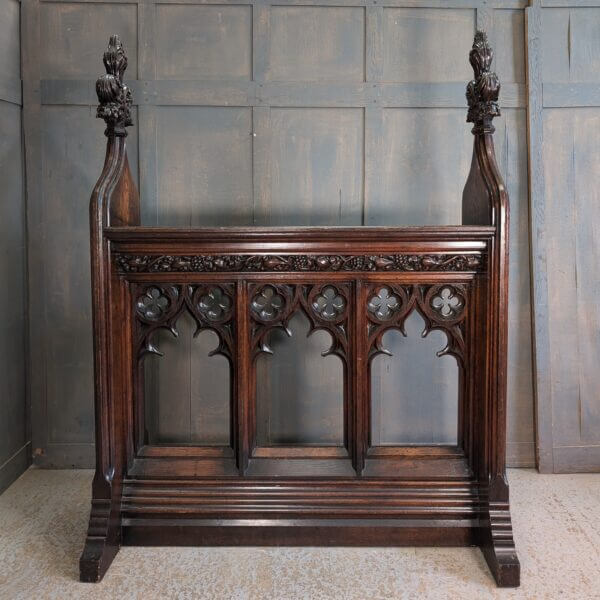 Very Fine Extremely Heavy Carved Gothic Victorian Extra Large Church Reading Desk