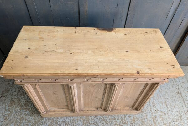 Small Stripped Pine Antique Gothic Altar Communion Table