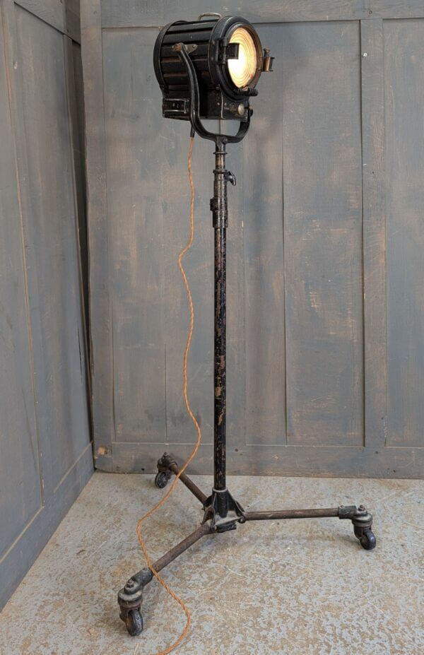 1940's Mole Richardson 406 Classic Movie Light from a Church Hall with Original Rolling Stand