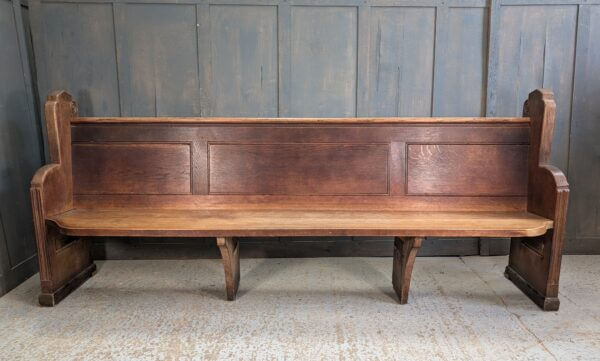 Imposing 1930's Marylebone, London Christian Science Oak Pew Bench with Carved Spirals