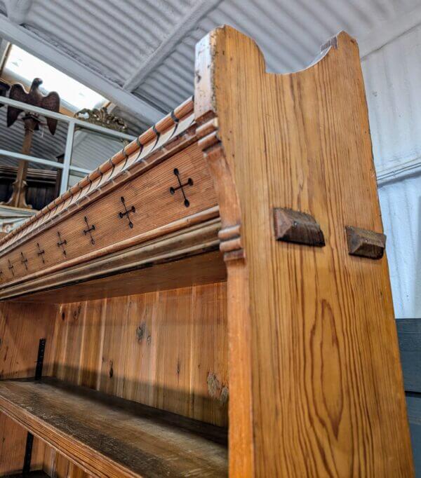 Extra Large Mild Gothic Antique Pitch Pine Bureau Bookcase