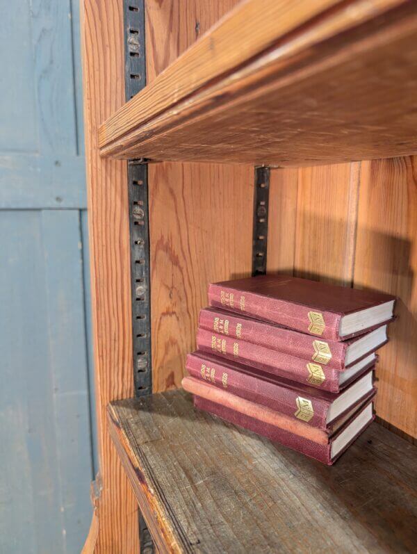 Extra Large Mild Gothic Antique Pitch Pine Bureau Bookcase