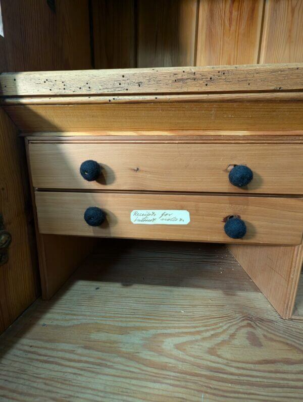 Extra Large Mild Gothic Antique Pitch Pine Bureau Bookcase