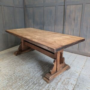 Monumental Styled Extra Heavy Oak Refectory Table