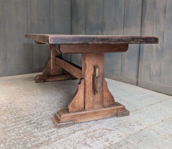 Monumental Styled Extra Heavy Oak Refectory Table