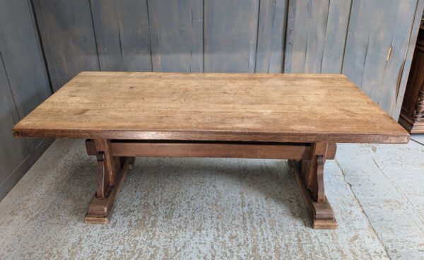 Monumental Styled Extra Heavy Oak Refectory Table