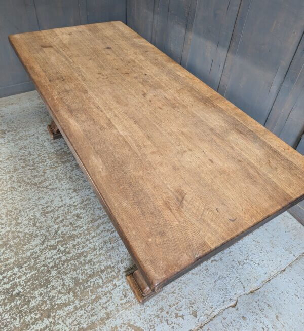 Monumental Styled Extra Heavy Oak Refectory Table