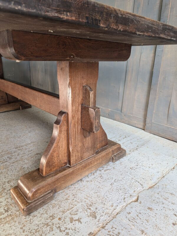 Monumental Styled Extra Heavy Oak Refectory Table