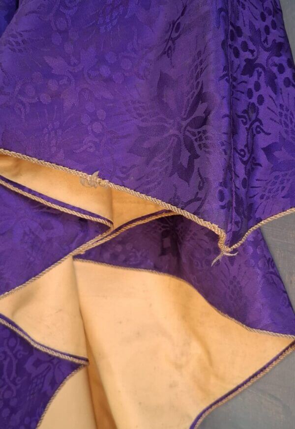 Very Nice Purple & Gold Chasuble with Broad Cross Patterned Orphreys